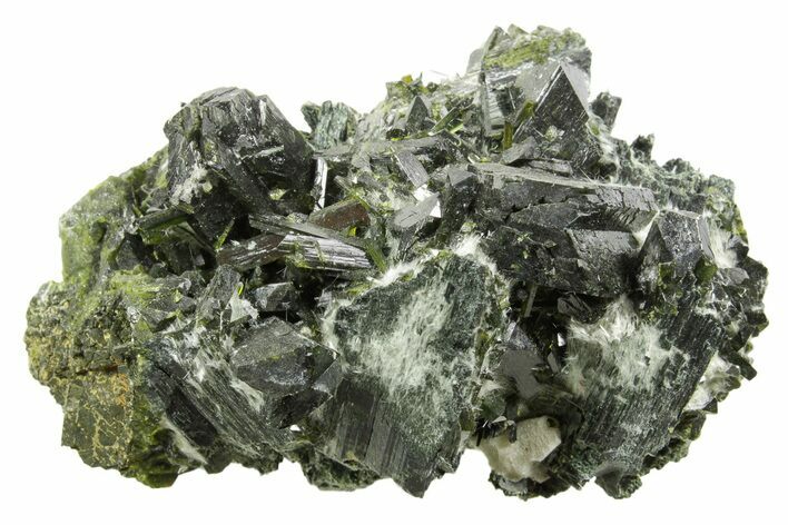 Lustrous Epidote Crystals with Actinolite - Pakistan #374651